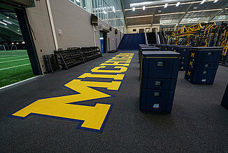 REGUPOL custom logo capabilities with aktivpro flooring in Michigan colors