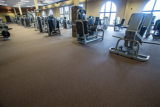 View of the leg machine area at Team 85 Fitness Center offered to members.
