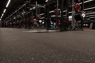 Oklahoma University Weight Training - REGUPOL aktivpro roll Flooring A close look at REGUPOL aktivpro roll featured in Oklahoma University, offering durability for athletes and coaches.