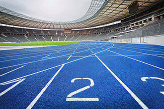 Blue REGUPOL running track in Berlin