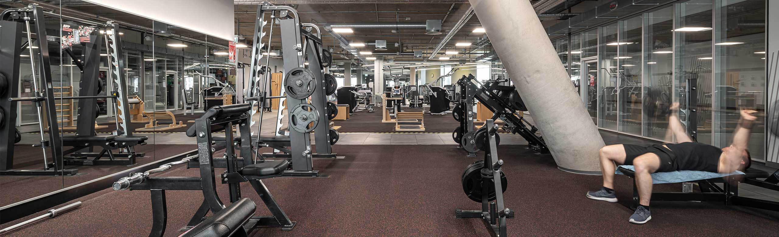 REGUPOL Flooring - Weight Room REGUPOL flooring used throughout weight room. Allowing personnnel the opportunity to perform on high-quality flooring.