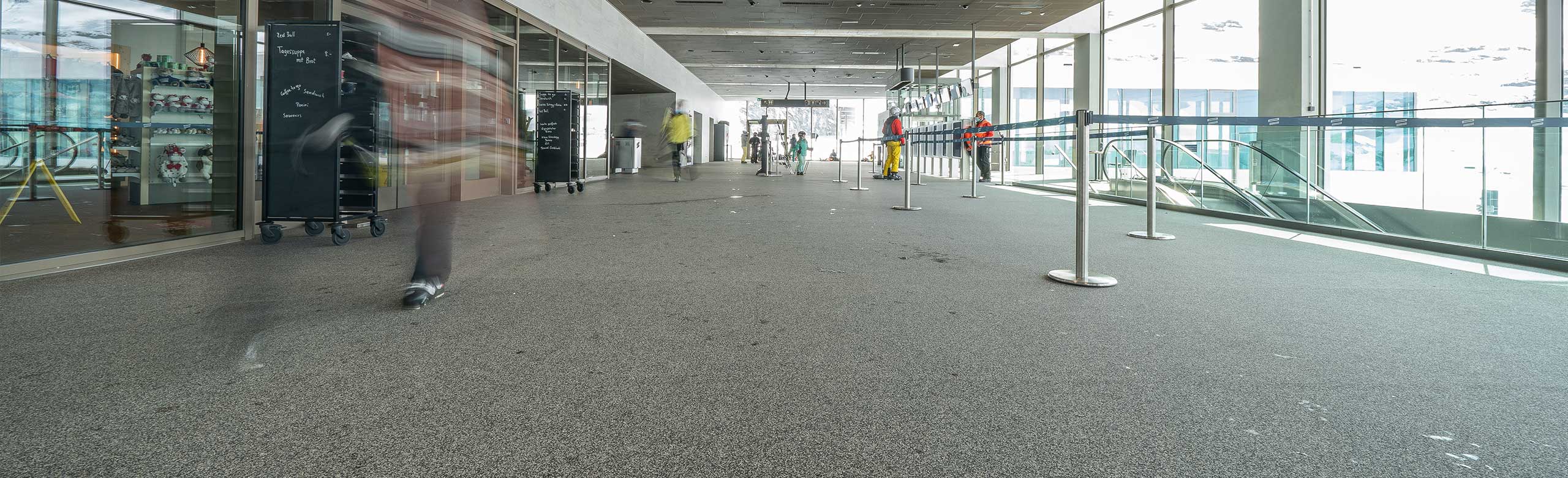REGUPOL rubber floors provide a safe flooring choice for wintery conditions with non-slip capabilities.